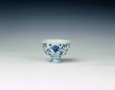 Blue and white tea or wine cup, China, 1450-1475. Creator: Unknown