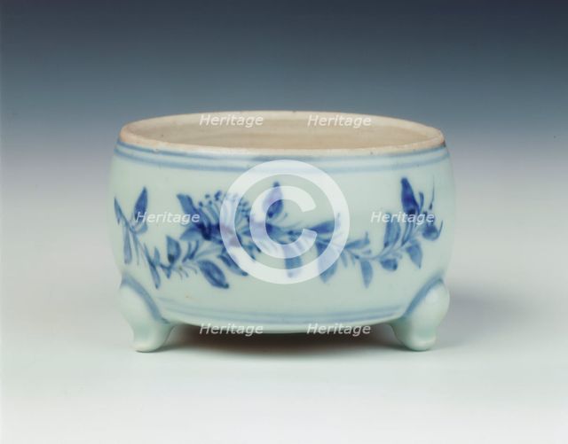 Blue and white tripod censer, Ming dynasty, China, 1467-1485. Creator: Unknown.