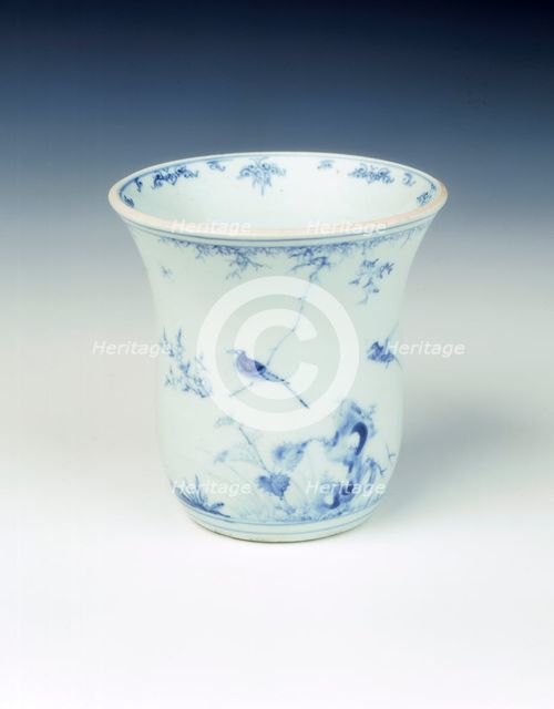 Blue and white tulip-shaped beaker, early Kangxi period, Qing dynasty, China, 1662-1677. Creator: Unknown.