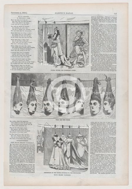 Blue Beard Tableau: Fatima Enters the Forbidden Court; What She Sees There; D..., September 5, 1868. Creator: Unknown.