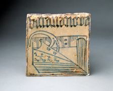 Blue ceramic tile of Manises