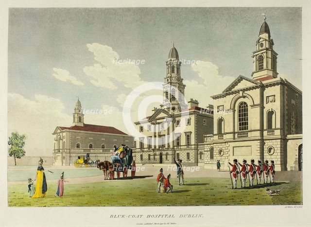 Blue-Coat Hospital, Dublin, published March 1798. Creator: James Malton.