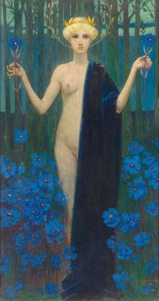 Blue Flower Loneliness, 1892-1893. Creator: Lechter, Melchior (1865-1937)