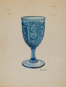 Blue Goblet, c. 1937. Creator: Robert Stewart