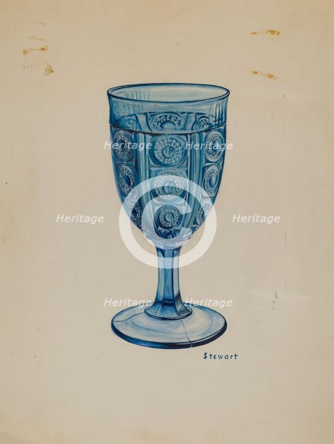Blue Goblet, c. 1937. Creator: Robert Stewart.