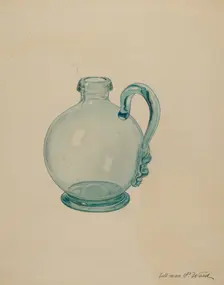 Blue Glass Egg Cup, c. 1940. Creator: Paul Ward
