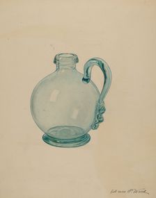 Blue Glass Egg Cup, c. 1940. Creator: Paul Ward