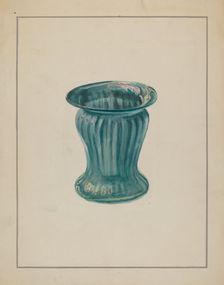 Blue-Green Vase, c. 1936. Creator: Marcus Moran