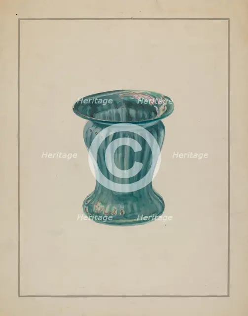 Blue-Green Vase, c. 1936. Creator: Marcus Moran.
