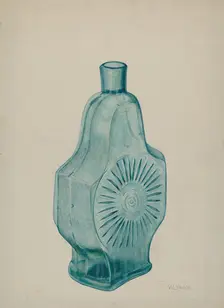 Blue-Green Flask, c. 1941. Creator: V. L. Vance