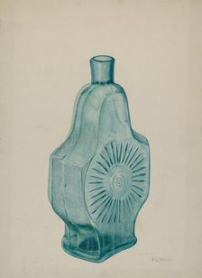 Blue-Green Flask, c. 1941. Creator: V. L. Vance