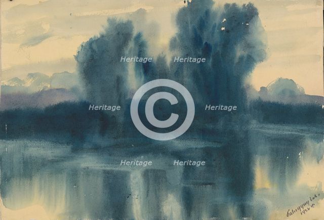 Blue mood over the lake, 1922. Creator: Zolo Palugyay.