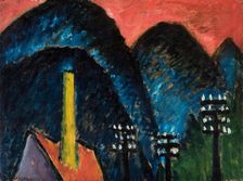 Blue mountains (Landscape with yellow chimney), 1912. Creator: Javlensky, Alexei, von (1864-1941)