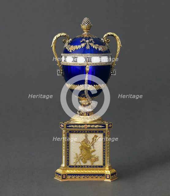 Blue Serpent Clock Egg, 1895. Artist: Pershin, Michail, (Fabergé manufacture) (19th century)