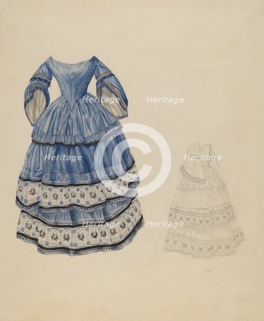 Blue Silk Dress, c. 1937. Creator: Joseph L. Boyd.