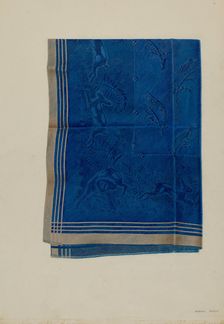 Blue Silk Scarf, c. 1937. Creator: Samuel Faigin