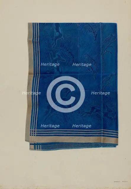 Blue Silk Scarf, c. 1937. Creator: Samuel Faigin.