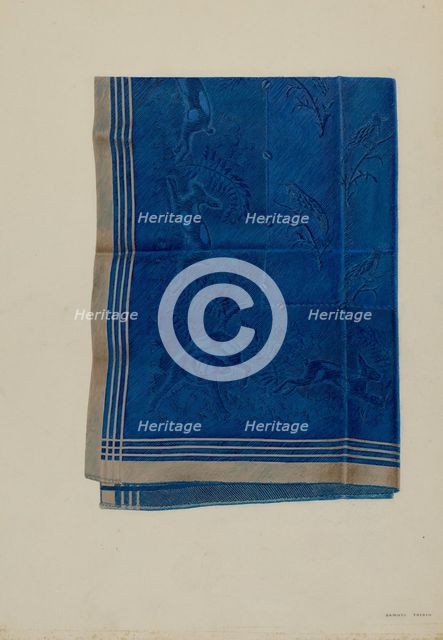 Blue Silk Scarf, c. 1937. Creator: Samuel Faigin.