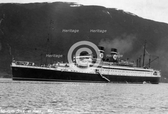 Blue Star Line cruise ship SS 'Arandora Star', Norway, c1927-c1939. Artist: Unknown