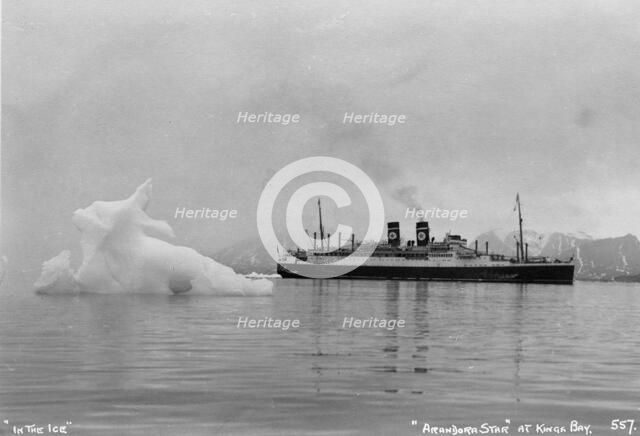 Blue Star Line's cruise ship SS 'Arandora Star', Kongsfjorden, Spitzbegen, Norway, 1929. Artist: Unknown