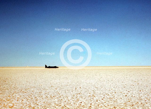 Bluebird CN7 deploying parachute at Lake Eyre, World Land Speed Record attempt, 1964. Creator: Unknown.