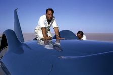 Bluebird CN7 support crew member Allan Dougherty, Lake Eyre, Australia, 1964. Creator: Unknown