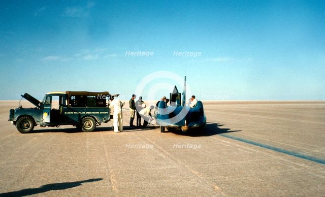 Bluebird CN7 World Land Speed Record attempt, Lake Eyre, Australia, 1964. Creator: Unknown.