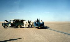 Bluebird CN7 World Land Speed Record attempt, Lake Eyre, Australia, 1964. Creator: Unknown