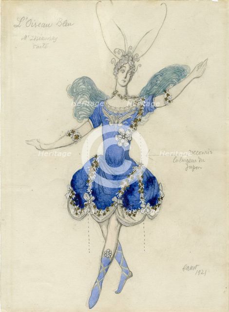 Bluebird. Costume design for the ballet Sleeping Beauty by P. Tchaikovsky.