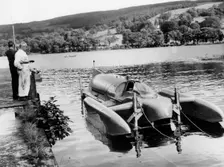 Bluebird K7 at Coniston Water, Cumbria, 1958