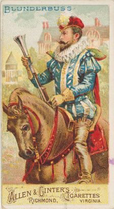 Blunderbuss, from the Arms of All Nations series (N3) for Allen & Ginter Cigarettes Brands, 1887. Creator: Allen & Ginter