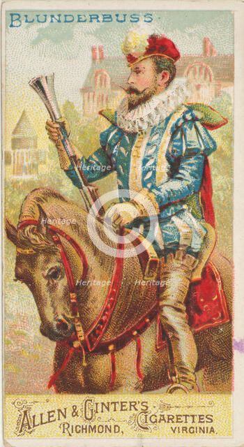 Blunderbuss, from the Arms of All Nations series (N3) for Allen & Ginter Cigarettes Brands, 1887. Creator: Allen & Ginter.