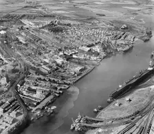 Blyth Harbour and town, Northumberland, 1948. Artist: Aerofilms