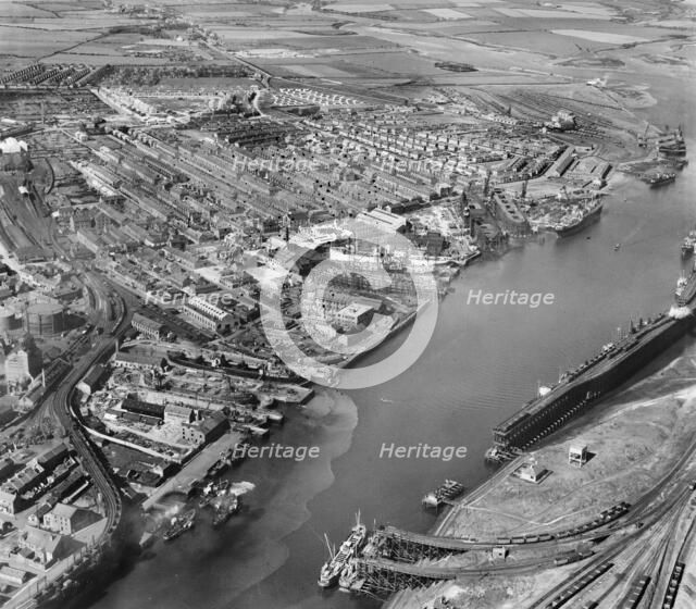 Blyth Harbour and town, Northumberland, 1948. Artist: Aerofilms.