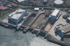 Blyth Harbour dry docks, Northumberland, 2016. Creator: Dave MacLeod