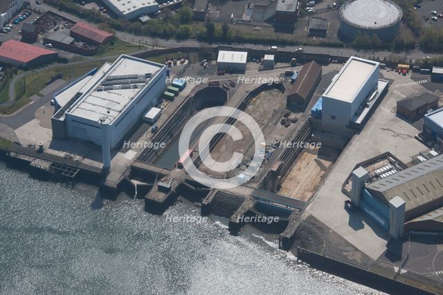Blyth Harbour dry docks, Northumberland, 2016. Creator: Dave MacLeod.