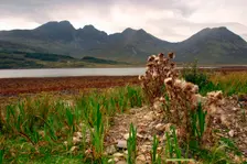 Bla Bheinn across Loch Slapin, Skye, Highland, Scotland. Creator: Peter Thompson