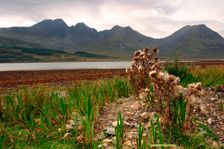Bla Bheinn across Loch Slapin, Skye, Highland, Scotland. Creator: Peter Thompson