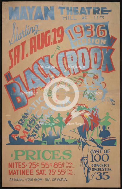 Black Crook, Los Angeles, 1936. Creator: Unknown.