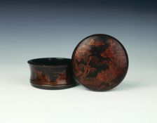 Black and gold lacquer Go box, Qing dynasty, China, early 18th century. Creator: Unknown