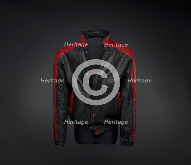 Black and red leather jacket worn by Kurtis Blow, 1981. Creator: Unknown.