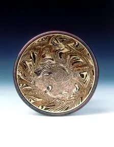 Black and white marbleware bowl, Northern Song dynasty, China, 11th century. Creator: Unknown