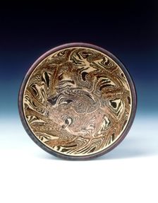 Black and white marbleware bowl, Northern Song dynasty, China, 11th century. Creator: Unknown