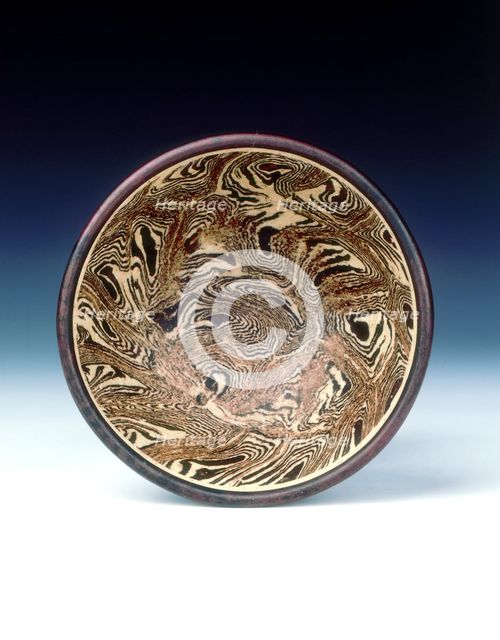 Black and white marbleware bowl, Northern Song dynasty, China, 11th century. Creator: Unknown.