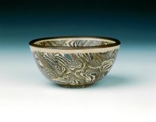 Black and white marbleware bowl, Northern Song dynasty, China, 11th century. Creator: Unknown