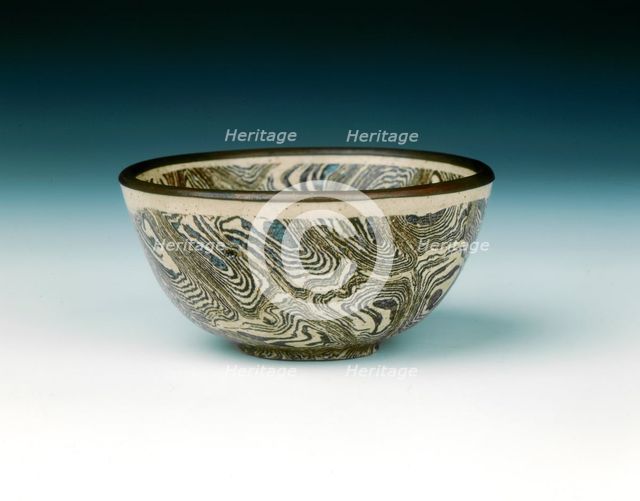 Black and white marbleware bowl, Northern Song dynasty, China, 11th century. Creator: Unknown.