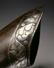 Black and White Elbow Gauntlet for the Right Hand, c.1570. Creator: Unknown