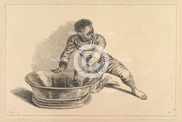Black African Removing Bottles From a Cooler, 18th century. Creator: Francois Boucher.