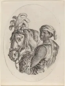 Black Groom with an Arabian Horse, 1649/1650. Creator: Stefano della Bella