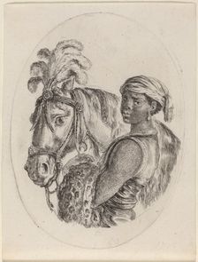 Black Groom with an Arabian Horse, 1649/1650. Creator: Stefano della Bella